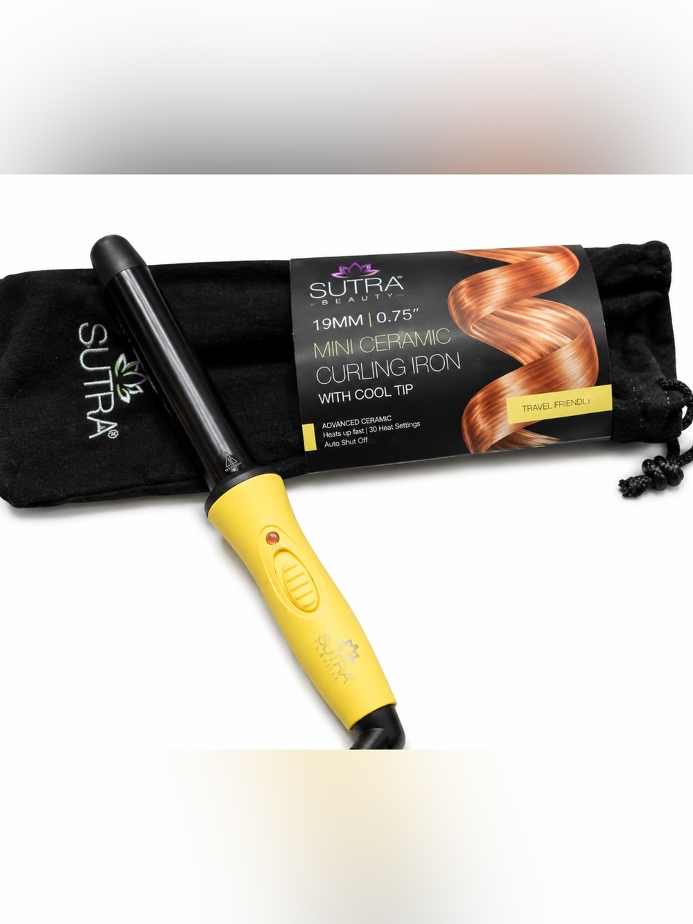 Sutra Beauty 3/4 Mini Ceramic Curling Iron travel Vacation NWT